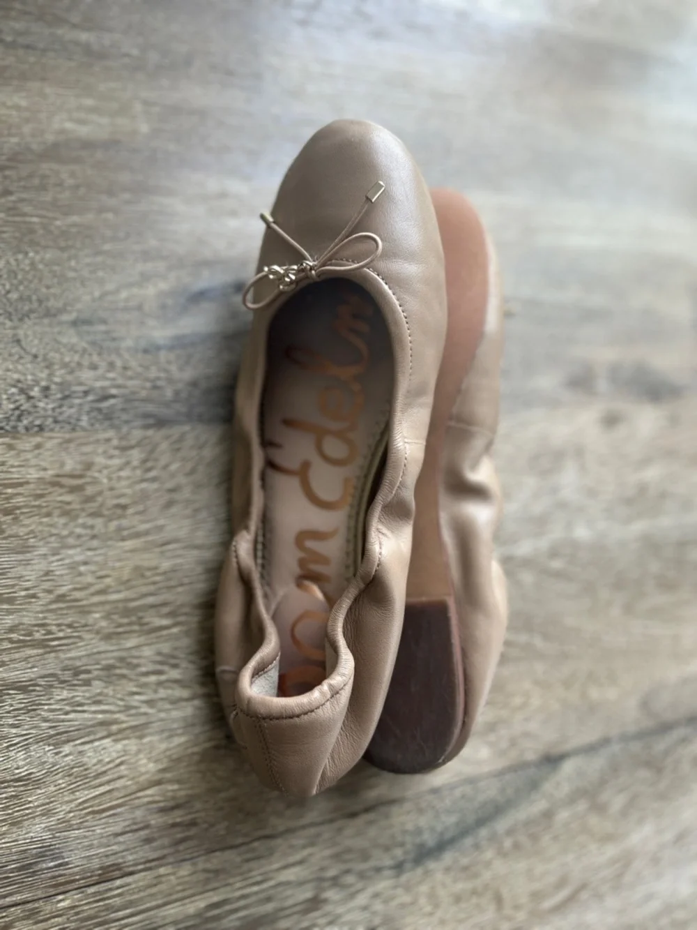 Sam Edelman Felicia Leather Ballet Flat, Tan Leather, Size 8 - Picture 3 of 8